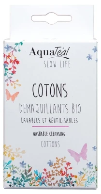 AquaTéal Washable And Reusable Organic Cleansing Cottons 6 Cottons
