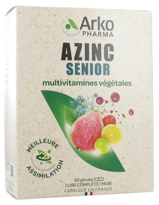 Arkopharma Azinc Senior Vegetable Multivitamins 60 Capsules 3 Arkopharma Azinc Senior Vegetable Multivitamins 60 Capsules