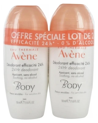 Avène Body 24Hr Deodorant 2 X 50ml 3 Avène Body 24Hr Deodorant 2 X 50ml