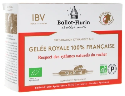 Ballot-Flurin Organic Boosted Preparation 100% French Royal Jelly 10 Phials 3 Ballot-Flurin Organic Boosted Preparation 100% French Royal Jelly 10 Phials