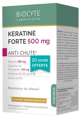 Biocyte Keratine Forte Anti-Chute 3 X 40 Capsules 3 Biocyte Keratine Forte Anti-Chute 3 X 40 Capsules