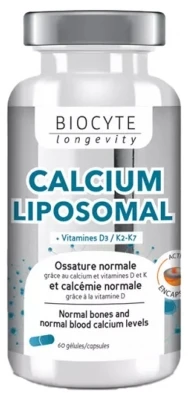 Biocyte Longevity Calcium Vitamins D3 + K2 60 Capsules
