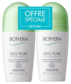 Biotherm Deo Pure Natural Protect 24 Hour Deodorant Care Roll-On 2 X 75ml