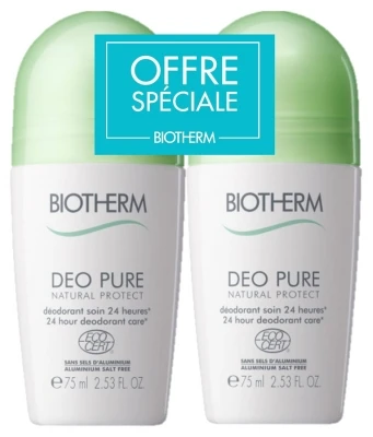 Biotherm Deo Pure Natural Protect 24 Hour Deodorant Care Roll-On 2 X 75ml 3 Biotherm Deo Pure Natural Protect 24 Hour Deodorant Care Roll-On 2 X 75ml