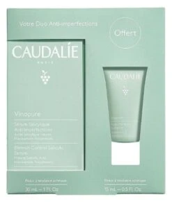 Caudalie Vinopure Vinopure Blemish Control Salicylic Serum 30ml + Moisturising Mattifying Fluid 15ml Free