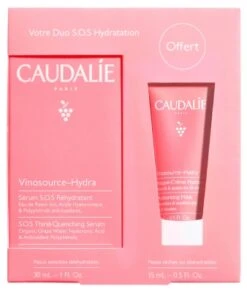 Caudalie Vinosource Hydra S.O.S Rehydrating Serum 30 Ml + Hydrating Mask-Cream 15 Ml Free