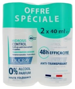 Ducray Hidrosis Control Antiperspirant Roll-On Underarms 2 X 40ml