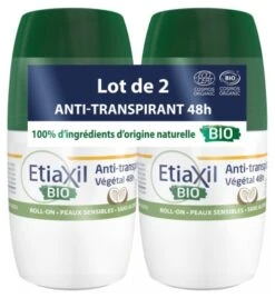 Etiaxil Botanical Anti-Perspirant Deodorant 48h Roll-On Organic 2 X 50ml