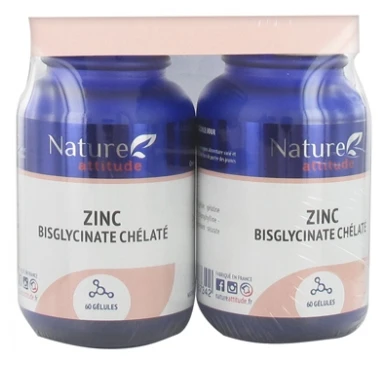 Nature Attitude Chelated Zinc Bisglycinate 2 X 60 Capsules 3 Nature Attitude Chelated Zinc Bisglycinate 2 X 60 Capsules