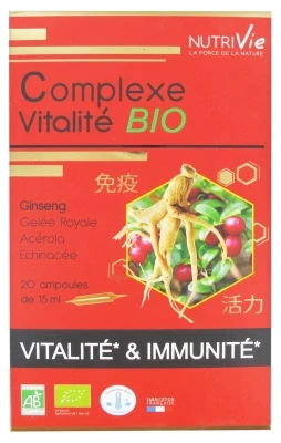 Nutrivie Organic Vitality Complex 20 Phials 3 Nutrivie Organic Vitality Complex 20 Phials