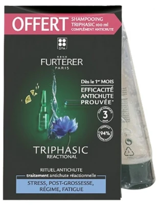 René Furterer Triphasic Reactional Ritual Anti-Hair Loss Reactional Treatment 12 Phials + Stimulating Shampoo 100ml Free 3 René Furterer Triphasic Reactional Ritual Anti-Hair Loss Reactional Treatment 12 Phials + Stimulating Shampoo 100ml Free