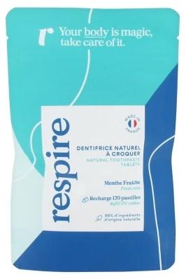 Respire Natural Toothpaste Tablets Fresh Mint Refill Of 120 Tablets 3 Respire Natural Toothpaste Tablets Fresh Mint Refill Of 120 Tablets