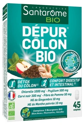 Santarome Bio Dépur Colon Organic 45 Tablets 3 Santarome Bio Dépur Colon Organic 45 Tablets
