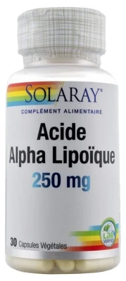 Solaray Alpha Lipoic Acid 250mg 30 Capsules Vegetable 3 Solaray Alpha Lipoic Acid 250mg 30 Capsules Vegetable