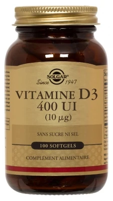 Solgar Vitamin D3 400UI (10µg) 100 Capsules 3 Solgar Vitamin D3 400UI (10µg) 100 Capsules