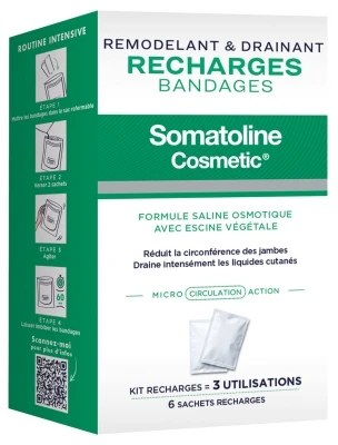 Somatoline Cosmetic Remodeling & Draining Refills Bandages 6 Refills Sachets 3 Somatoline Cosmetic Remodeling & Draining Refills Bandages 6 Refills Sachets