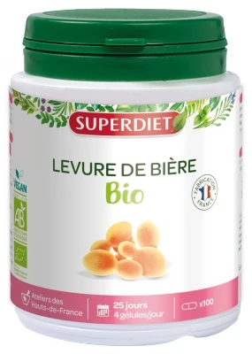 Superdiet Organic Brewers Yeast 100 Capsules 3 Superdiet Organic Brewers Yeast 100 Capsules