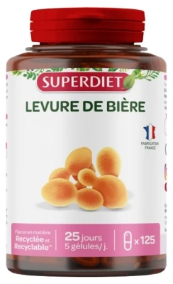 Superdiet Brewers Yeast 125 Capsules 3 Superdiet Brewers Yeast 125 Capsules