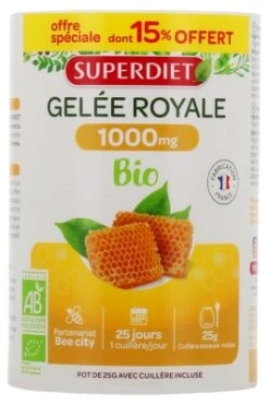 Superdiet Organic Royal Jelly 25g With 15% Free