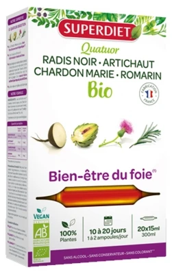 Superdiet Quatuor Organic Liver Well-Being 20 Phials 3 Superdiet Quatuor Organic Liver Well-Being 20 Phials