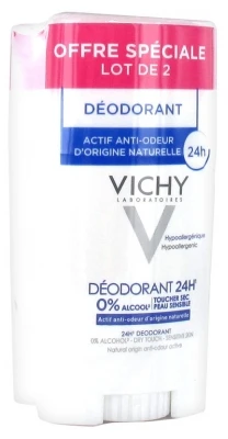 Vichy 24H Deodorant Dry Touch Sensitive Skin Stick 2 X 40ml