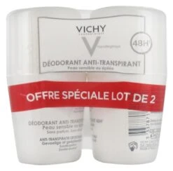Vichy 48H Anti-Perspirant Deodorant Sensitive Or Waxed Skins Roll-on 2 X 50ml