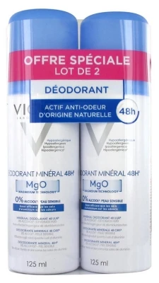 Vichy 48H Mineral Deodorant 2 X 125ml 3 Vichy 48H Mineral Deodorant 2 X 125ml