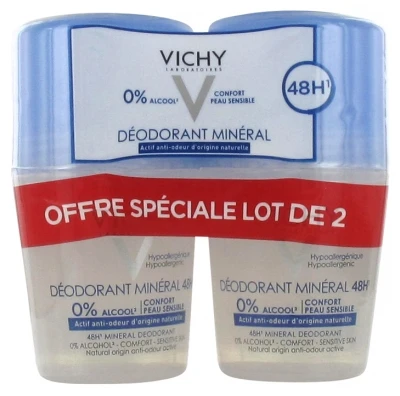 Vichy 48H Mineral Deodorant Roll-On 2 X 50ml 3 Vichy 48H Mineral Deodorant Roll-On 2 X 50ml